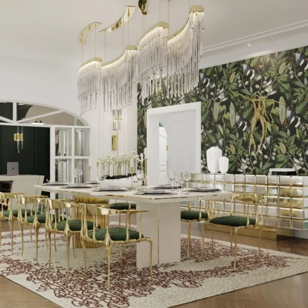 Emerald Velvet and Gold Dining Chair