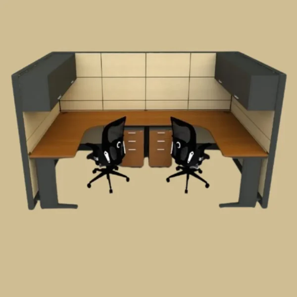 Rockworth 77 Series Dual Workstation Cubicle