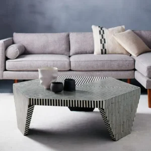 Bone Inlay Hexagonal Coffee Table