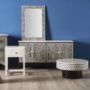 Bone Inlay Furniture Collection (Sideboard, Mirror, Side Table, Coffee Table)