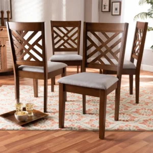 Caron Modern and Contemporary Upholstered 4-Piece Dining Chair Set