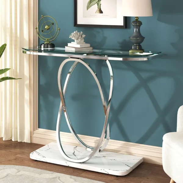 O&K Furniture Glass Console Table