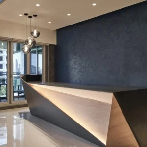 Modern Reception Desk (Geometric Design)